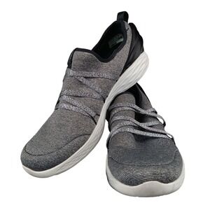 Skechers YOU Inspire‎ Gray Knit Slip On Walking Sneaker Shoes Womens 9